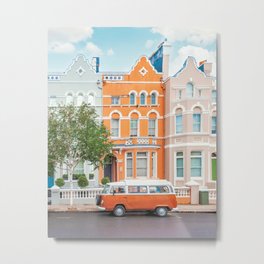 Gorgeous Notting Hill Metal Print | Love, Modern, Burntorange, Funky, Cute, Vintage, Street, Aesthetic, Pretty, Buildings 