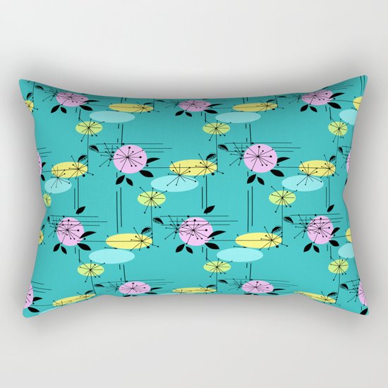 Retro . Turquoise . Rectangular Pillow
