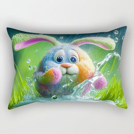 Rainbow Bunny Rectangular Pillow