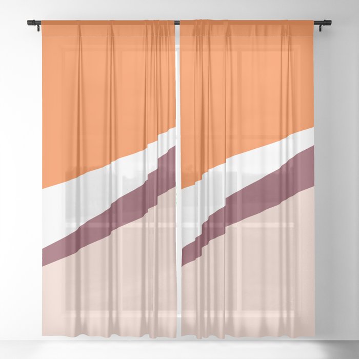 Orange White And Peach Pattern Sheer Curtain By Leese Society6
