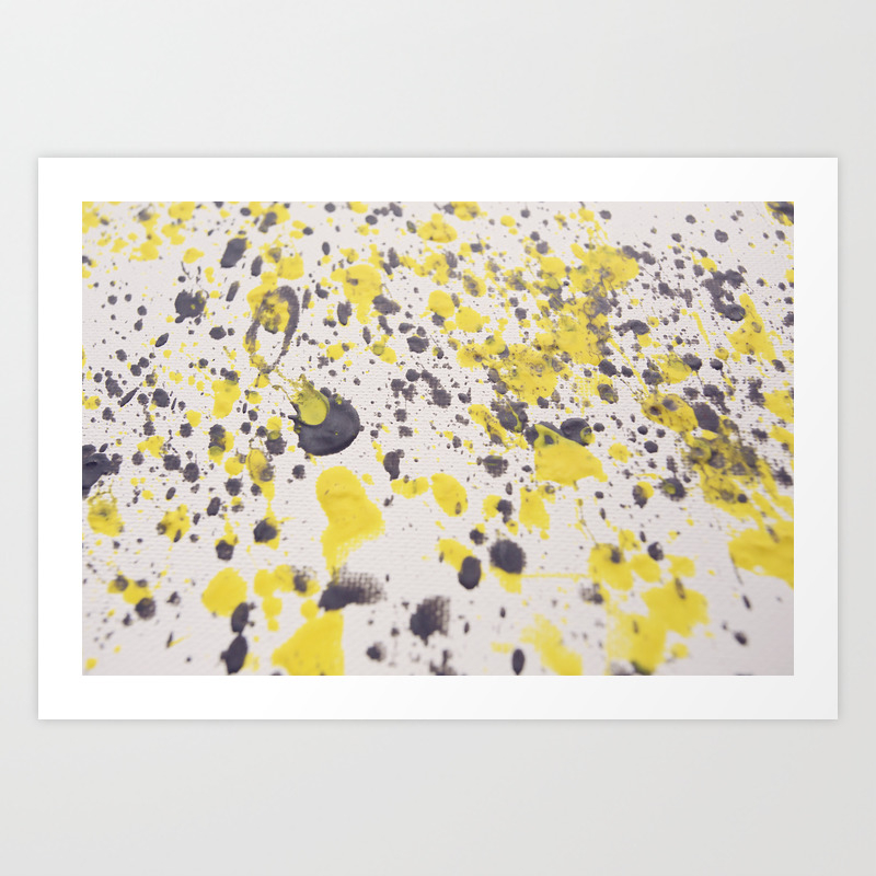 Yellow Grey Classic Abstract Art Art Print By Lilianchance Society6
