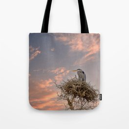 Utah Sunset - Great Blue Heron on Nest Tote Bag