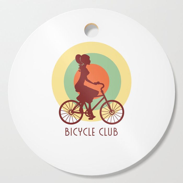 Bicycle club retro vintage colorful design Cutting Board