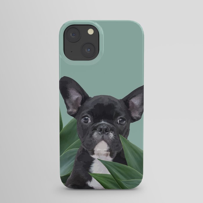 French Bulldog between agave leaves iPhone Case