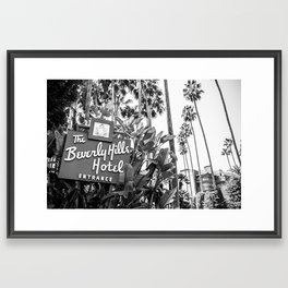 Beverly Hills Hotel Sign Entrance Framed Art Print
