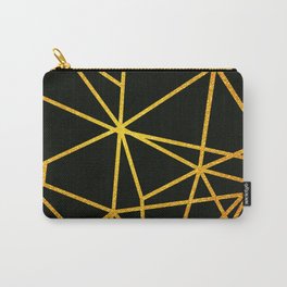 Gold Lines On Black Carry-All Pouch
