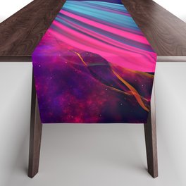 Neon twisted space #2 Table Runner