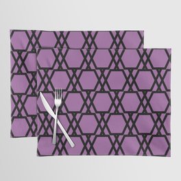Black and Purple Tessellation Line Pattern 20 Pairs DE 2022 Popular Color Royal Pretender DE5999 Placemat