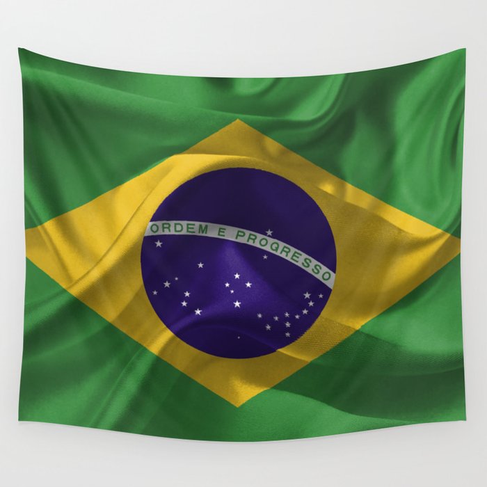 Brazil Flag 2 Wall Tapestry By Needthreads
