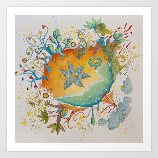 the beach planet Art Print