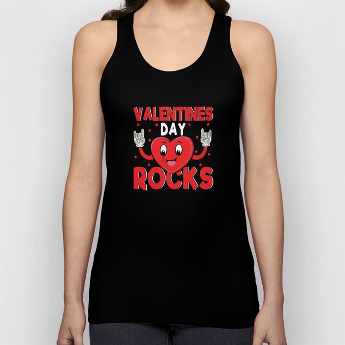 Kawaii Rock Rocker Hearts Day Valentines Day Tank Top