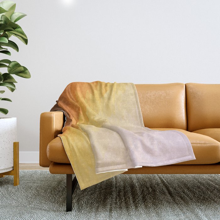 Peach Beige Goldenrod Texture Ombre Throw Blanket