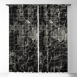 Joliet, USA - black and white city map Blackout Curtain
