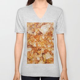 Gold Foil Shiny and Sparkly Abstract Art V Neck T Shirt