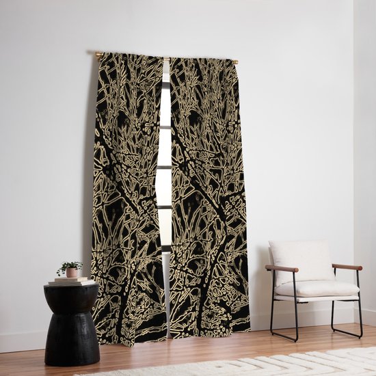 Tangled Tree Branches In Black And Sepia Blackout Curtain By