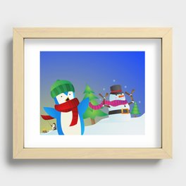 Snowy Pals Recessed Framed Print