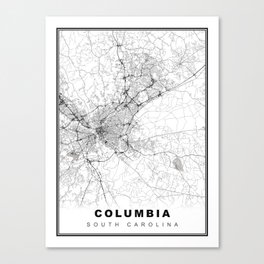 Columbia Map Canvas Print