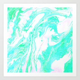tie dye series: aquamarine Art Print