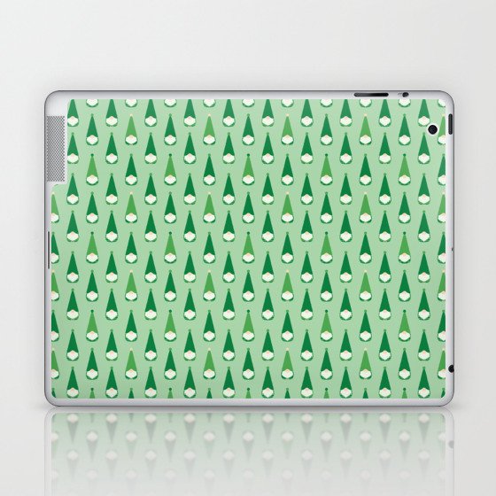 St Patrick Gnomes Polka dot pattern. Digital Illustration background Laptop & iPad Skin