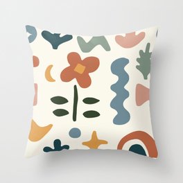 Cut shapes colorful pattern (rainbow) Throw Pillow
