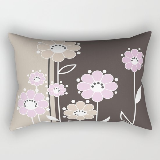 Floral applique . Retro . Rectangular Pillow
