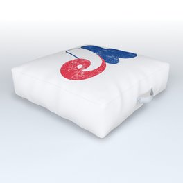 Montreal Expos Distressed Logo - Defunct Professional Baseball Team - Celebrate Quebec Sports History and Heristage - Retro Vintage Style Outdoor Floor Cushion