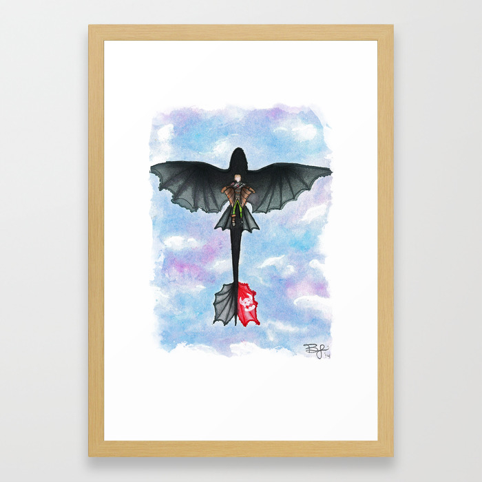 Hiccup And Toothless Flying From How To Train Your Dragon 2 Framed