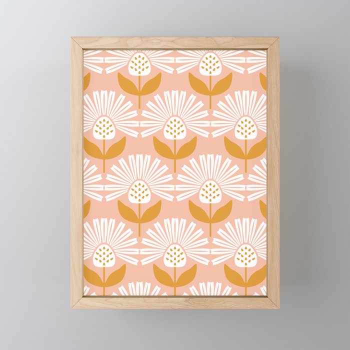 Sunny Retro Daisies Framed Mini Art Print