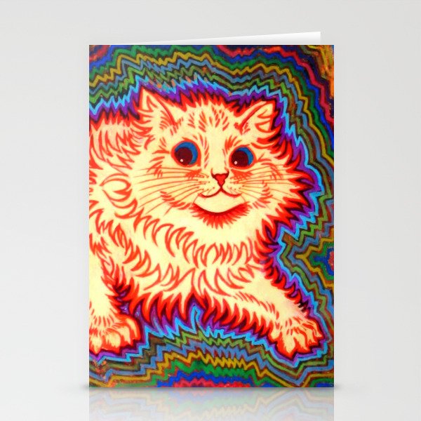 Psychotic cat by Louis Wain Stationery Cards
