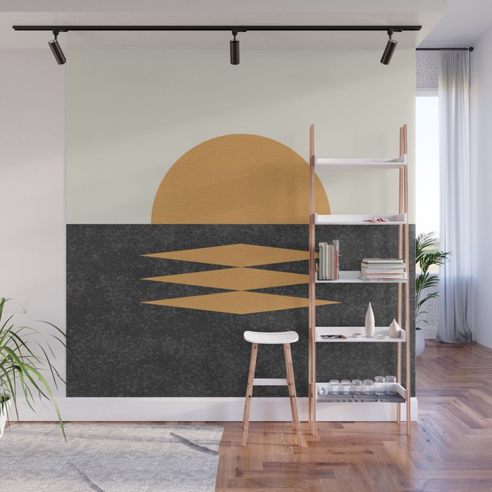 Sunset Geometric Midcentury style Wall Mural