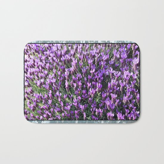 SPANISH LAVENDER AND ONE BEE Bath Mat