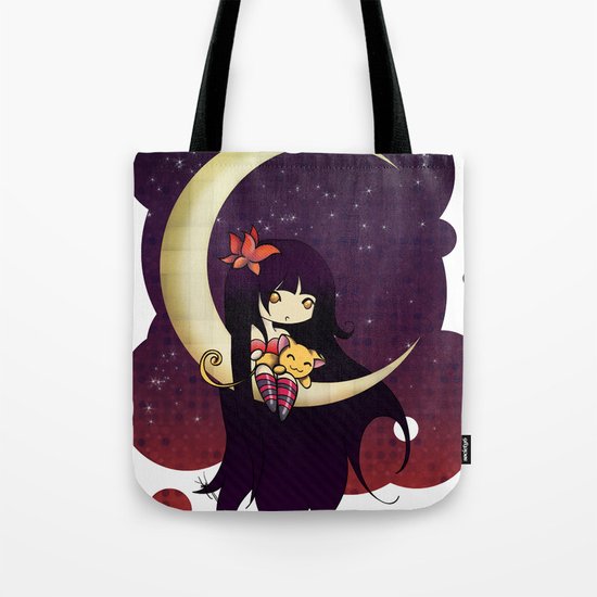 Golden Butterfly Moon Tote Bag
