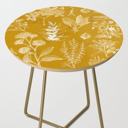 Yellow Mustard Vintage Floral Side Table