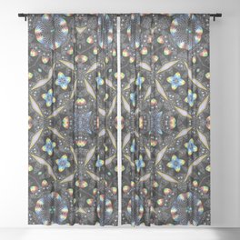 Tile Pattern Design Sheer Curtain