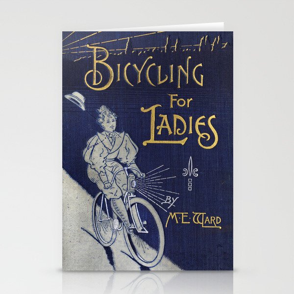 Cover of "Bicycling for Ladies" by Maria E. Ward, 1896 Stationery Cards