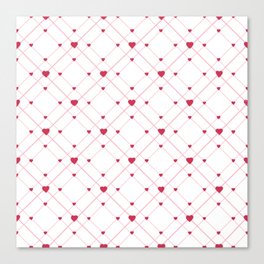 RED HEART PATTERN Canvas Print