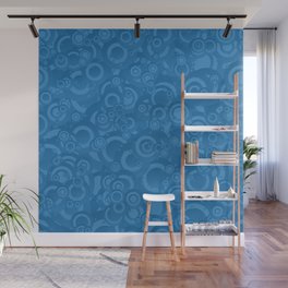 Blue Circle Forms Pattern Design Wall Mural
