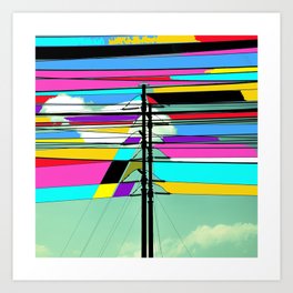 COLLAGE DIGITAL COLORFUL Art Print