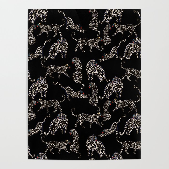 Boho modern black cheetah