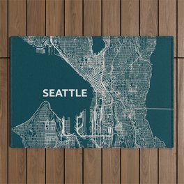 Seattle, US street map Outdoor Rug