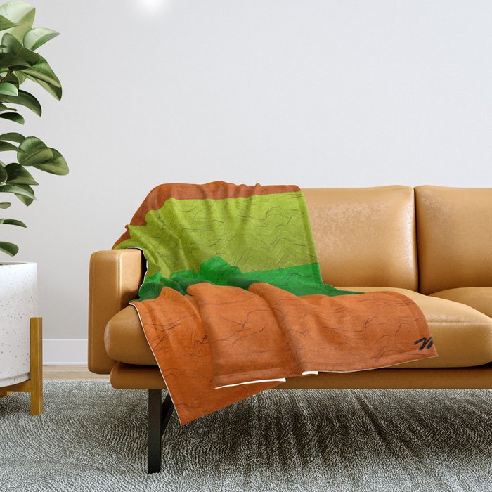 Orange Lime and Green Passion Throw Blanket