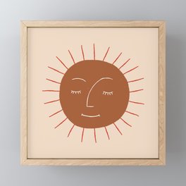 Minimalist Sun Face Framed Mini Art Print