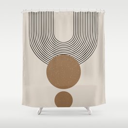 Luna - Mid Century Modern Abstract Art Shower Curtain