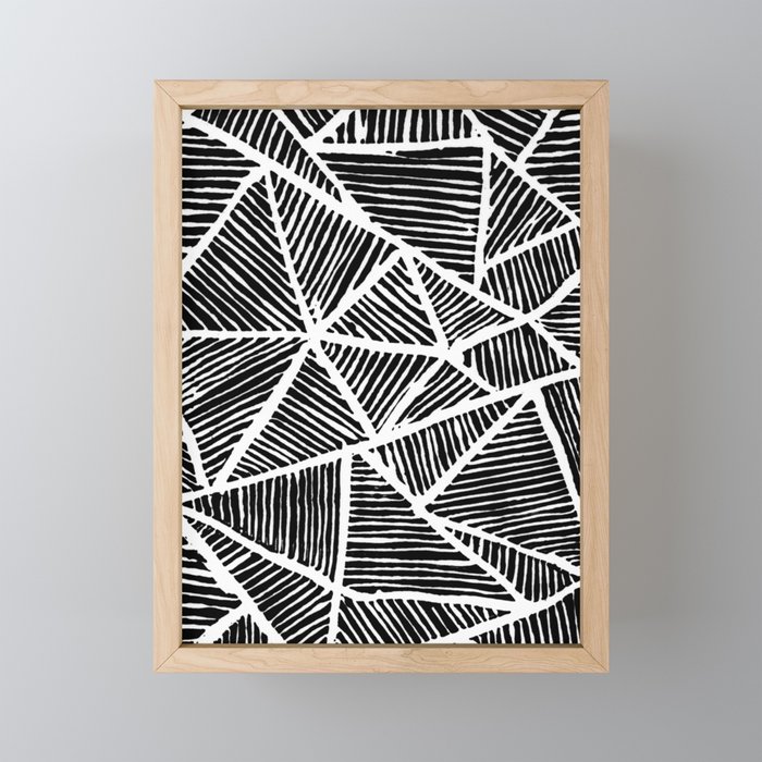 Geometry Black Lines Framed Mini Art Print