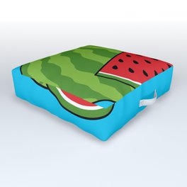 Watermelon and Slice Outdoor Floor Cushion