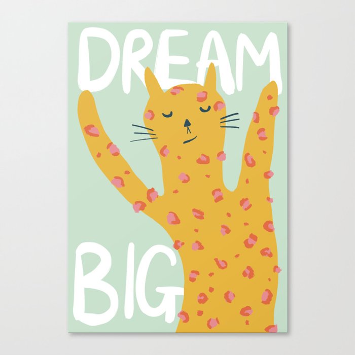 Dream Big Leopard Art Print for Kids Canvas Print