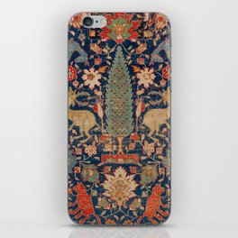 17th Century Persian Rug Print with Animals iPhone Skin