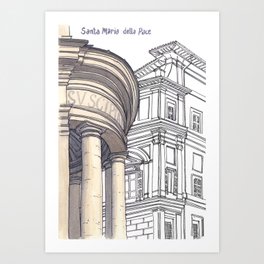 SANTA MARIA DELLA PACE, Rome Travel Sketch by Frank-Joseph Art Print