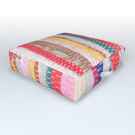 Ethnic stitch textile in multiple colours. Outdoor Floor Cushion