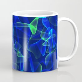 Cosmic luminous blue cobwebs of green lines and smoke in shine. Coffee Mug
